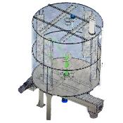 Silo avec agitateur et vis d'extraction produit env. 9000 Litres